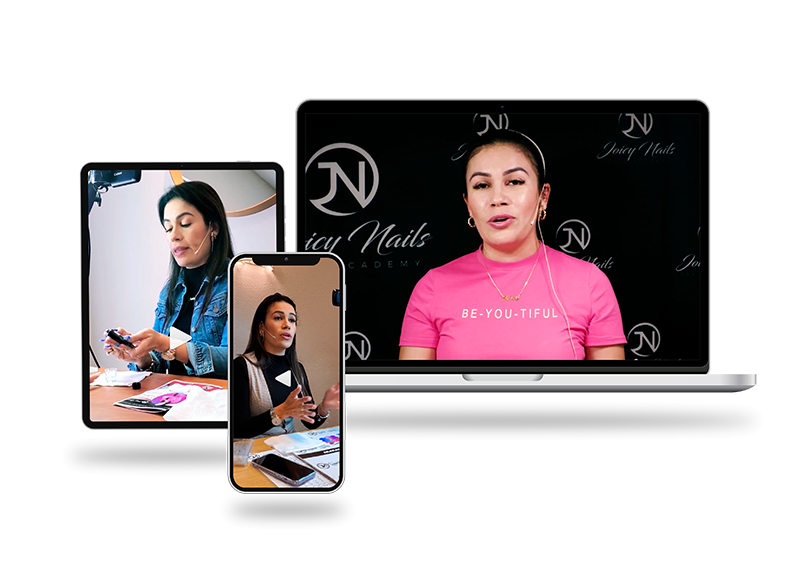 curso de uñas acrilicas y polygel en varios dispositivos