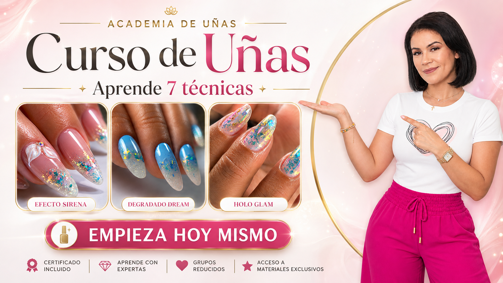 Curso de uñas con Joicy: ejemplos de técnicas y diseños que puedes aprender